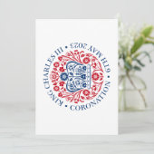 König Charles III Krönung offizielles Design Einladung (Stehend Vorderseite)