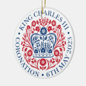 König Charles III Krönung offizielles Design Keramik Ornament (Links)
