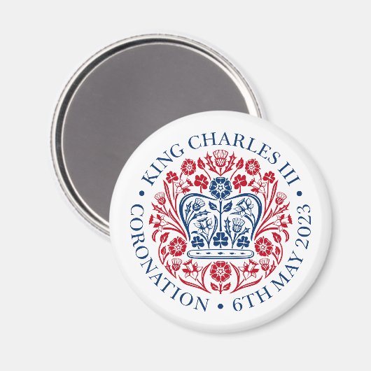 König Charles III Krönung offizielles Design Magnet (Vorderseite/Rückseite)
