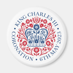 König Charles III Krönung offizielles Design Magnet