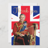 König Charles III. mit britischer Flagge Dankeskarte (Vorderseite)