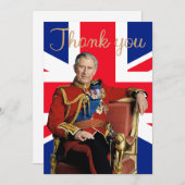 König Charles III. mit britischer Flagge Dankeskarte (Vorne/Hinten)