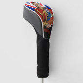 König Charles III. mit britischer Flagge Golf Headcover (angewinkelt)