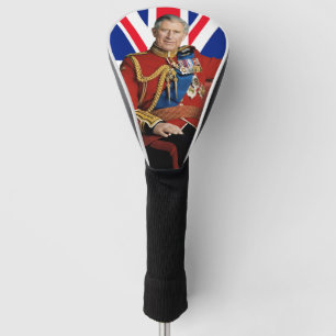König Charles III mit britischer Flagge Golf Headcover