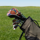 König Charles III. mit britischer Flagge Golf Headcover (In SItu)