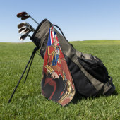 König Charles III. mit britischer Flagge Golfhandtuch (Gras)