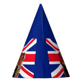 König Charles III. mit britischer Flagge Partyhütchen (Rückseite)