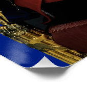 König Charles III. mit britischer Flagge Poster (Ecke)