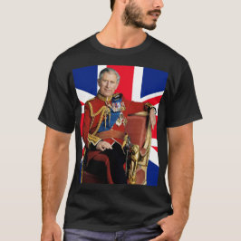 König Charles III. mit britischer Flagge T-Shirt