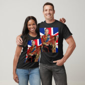 König Charles III. mit britischer Flagge T-Shirt (Unisex)