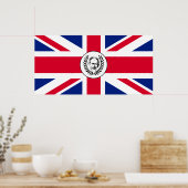 König Charles III. über die Jack Flag in der Briti Poster (Küche)