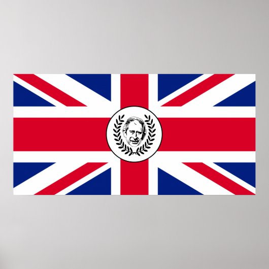 König Charles III. über die Jack Flag in der Briti Poster (Vorne)