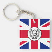 König Charles III. über die Jack Flag in der Briti Schlüsselanhänger (Vorderseite)
