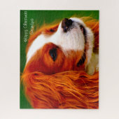 König Charles Spaniel Hund. Puzzle (Vertikal)