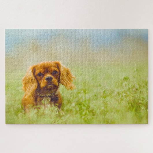 König Charles Spaniel Hund. Puzzle (Horizontal)