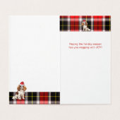 König Charles Spaniel mit Kariertem Weihnachtsfeie (Innenseite Aufgefaltet)