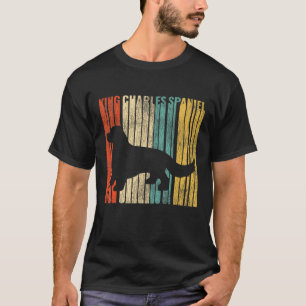 König Charles Spaniel Retro 1970er Hund Crackdistr T-Shirt