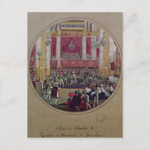 König Charles X empfängt die Ritter Postkarte