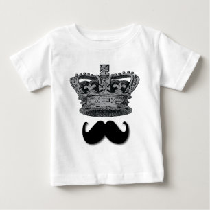 König Crown und Schnurrbart Baby T-shirt