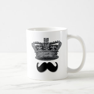 König Crown und Schnurrbart Kaffeetasse