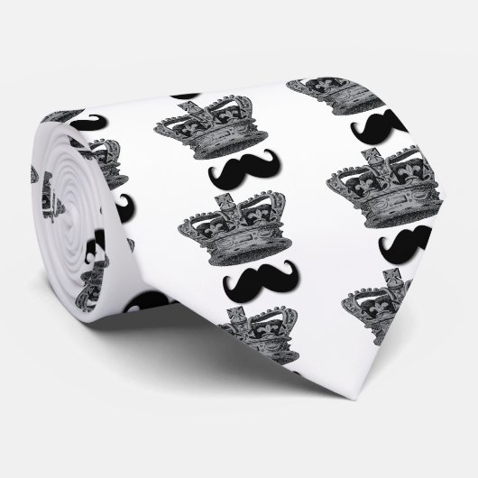König Crown und Schnurrbart Krawatte (Gerollt)