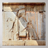König Darius I. Bas relief, Persepolis, Iran Poster (Vorne)