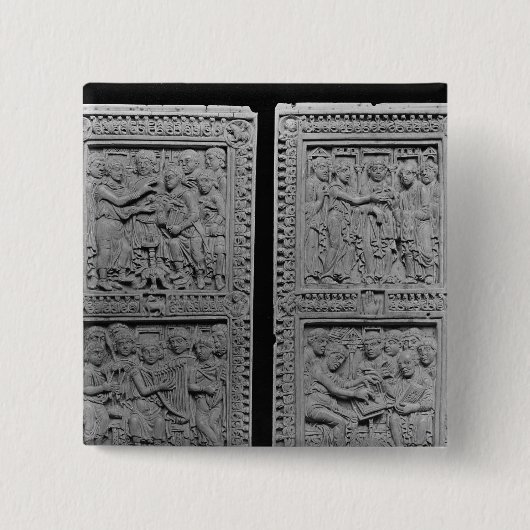 König David, der beauftragt und singt Button (Vorderseite)