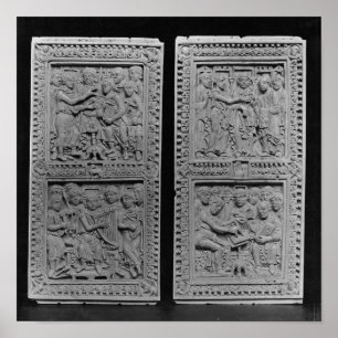 König David, der beauftragt und singt Poster