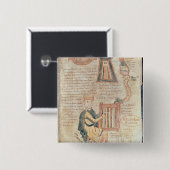 König David, der einen Psaltery von einem Psalter Button (Vorne & Hinten)