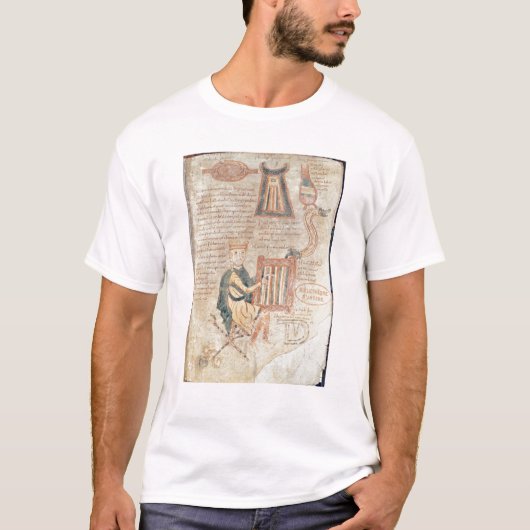 König David, der einen Psaltery von einem Psalter T-Shirt (Vorderseite)