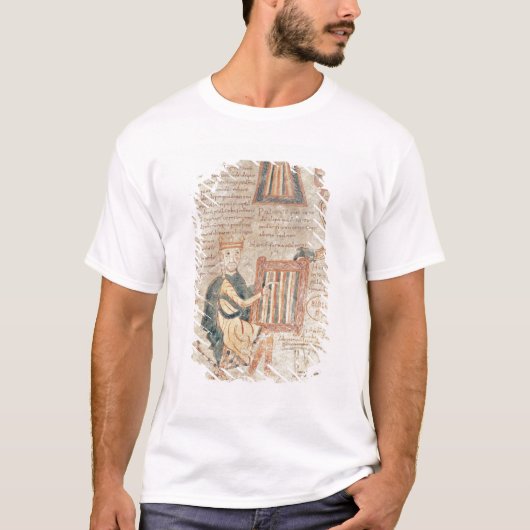 König David, der einen Psaltery von einem Psalter T-Shirt (Vorderseite)