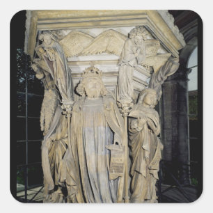 König David flankiert von Moses und Jeremiah Quadratischer Aufkleber