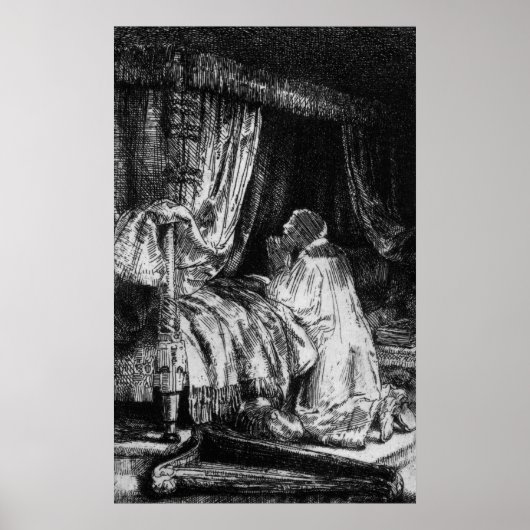 König David im Gebet, 1652 Poster (Vorne)