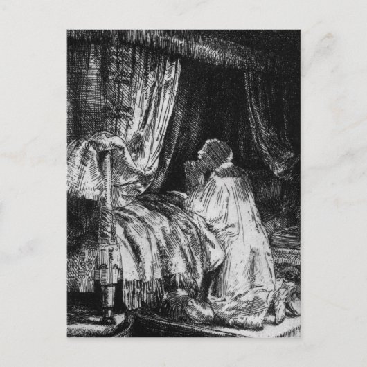 König David im Gebet, 1652 Postkarte (Vorderseite)