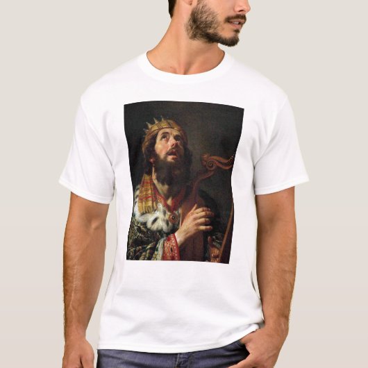 "König David Playing das Harp T-Shirt (Vorderseite)