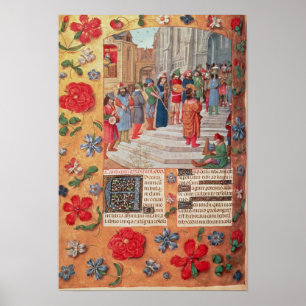 König David und Musiker aus dem Breviary Poster