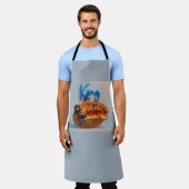König der Barbecue-Flammengrill-Schürze für Männer Schürze (Getragen)