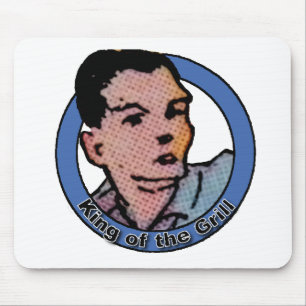 König der Barbeque-Grill Vintage-Cartoon Mousepad