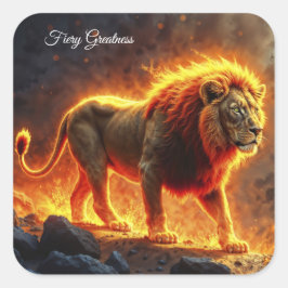 König der Bestien Löwe majestätisches Höllentier Quadratischer Aufkleber
