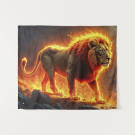 König der Bestien Löwe majestätisches Höllentier Wandteppich