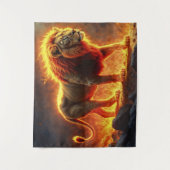 König der Bestien Löwe majestätisches Höllentier Wandteppich (Vorderseite)