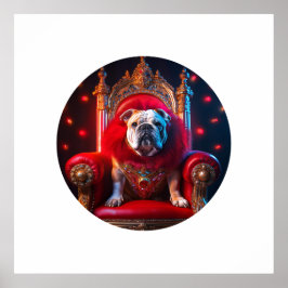 König der Bullhunde auf seinem Thron Poster