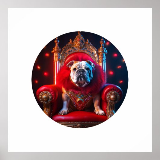 König der Bullhunde auf seinem Thron Poster (Vorne)