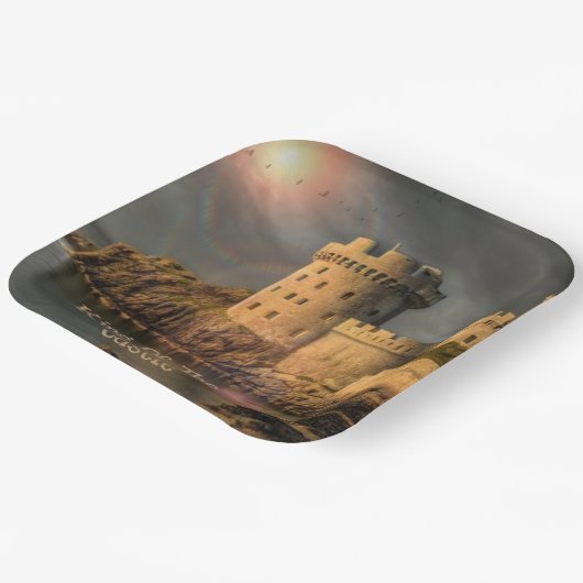 König der Burg Geburtstag Pappteller (Gewinkelt)