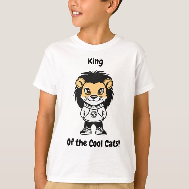 König der Coolen Katzen! T - Shirt der Kinder (Vorderseite)