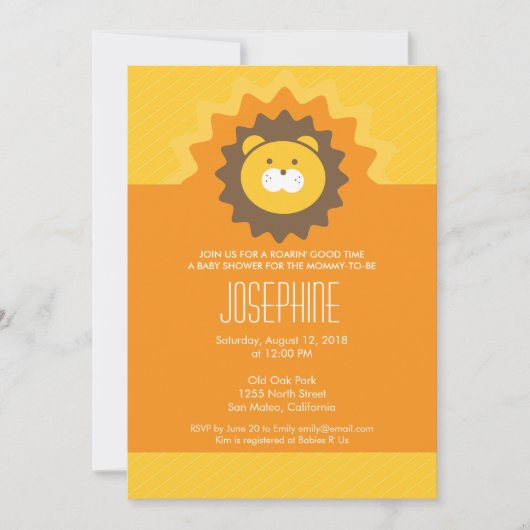 König der Dschungel-Babyparty-Einladung Einladung (Vorderseite)