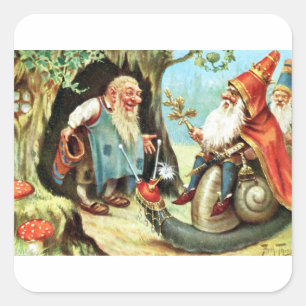König der Gnome Quadratischer Aufkleber