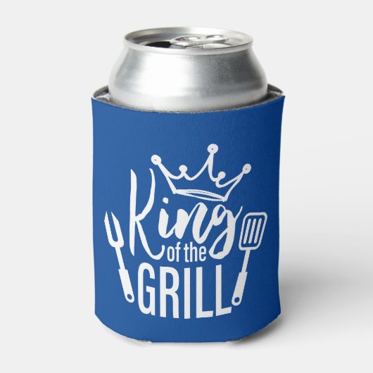 König der Grill-Typografie Dosenkühler (Kanne Vorderseite)