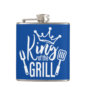 König der Grill-Typografie Flachmann