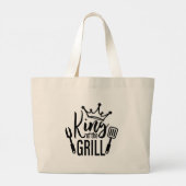 König der Grill-Typografie Jumbo Stoffbeutel (Rückseite)
